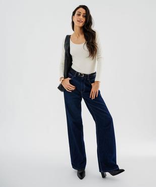 Body en maille côtelée à grand col rond femme vue5 - GEMO(FEMME PAP) - GEMO