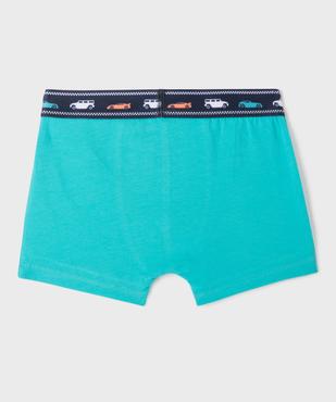 Boxers en coton stretch unis avec ceinture fantaisie garçon (lot de 2) vue3 - GEMO 4G GARCON - GEMO
