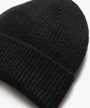 Bonnet en maille côtelée chinée à revers cousu vue2 - GEMO (JUNIOR) - GEMO