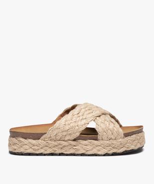 Mules femme unies à talon compensé en corde tressée vue1 - SANS MARQUE - GEMO