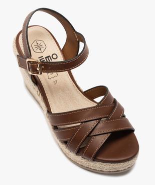 Sandales femme à talon compensé et brides croisées vue5 - GEMO(URBAIN) - GEMO