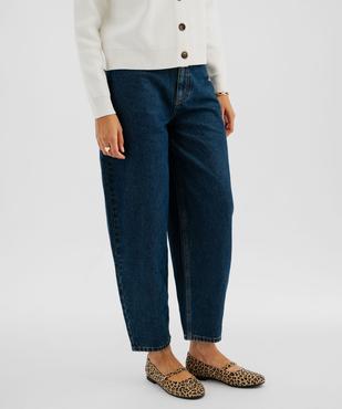Jean mom taille haute femme vue2 - GEMO 4G FEMME - GEMO
