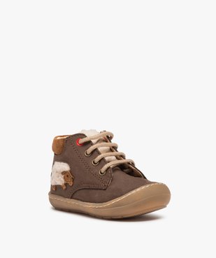 Chaussures bébé garçon dessus cuir motif mouton – NA!  vue2 - NA! - GEMO