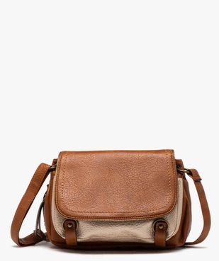 Sac besace bicolore à rabat femme vue1 - GEMO (ACCESS) - GEMO