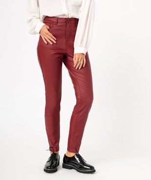 Pantalon skinny enduit push-up taille haute vue1 - GEMO 4G FEMME - GEMO
