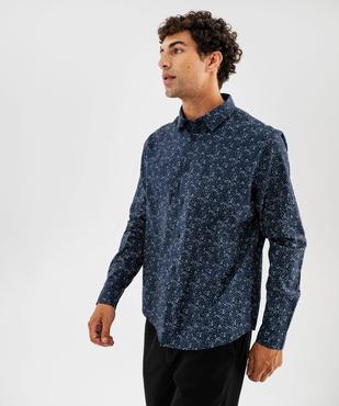 Chemise à micro-motif feuillage homme vue1 - GEMO 4G HOMME - GEMO