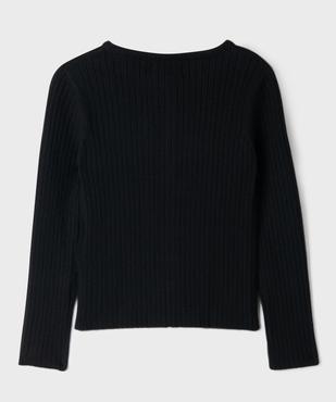Gilet en maille côtelée coupe ajustée fille vue3 - GEMO 4G FILLE - GEMO