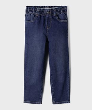 Jean large avec taille froncée élastique ajustable fille vue1 - GEMO (ENFANT) - GEMO