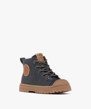 Boots garçon à semelle épaisse avec zip et à lacets vue3 - BUGGY - GEMO