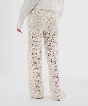 Pantalon en maille ajourée façon crochet femme vue3 - GEMO 4G FEMME - GEMO