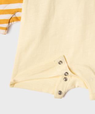 Combishort en jersey de coton flammé bébé garçon (lot de 2) vue2 - GEMO 4G BEBE - GEMO