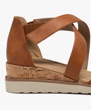 Sandales à talon compensé et brides à scratch croisées femme vue6 - VALENTINA BALDA - GEMO
