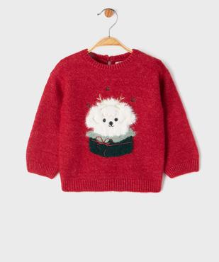 Pull de Noël en maille douce et chaude bébé fille vue1 - GEMO(BEBE DEBT) - GEMO