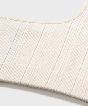 Brassière en maille côtelée à bretelles large fille vue2 - GEMO 4G FILLE - GEMO