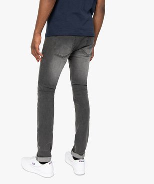 Jean homme skinny délavé avec plis sur les hanches vue3 - GEMO (HOMME) - GEMO
