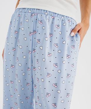 Pantalon de pyjama imprimé en viscose femme vue3 - GEMO 4G FEMME - GEMO