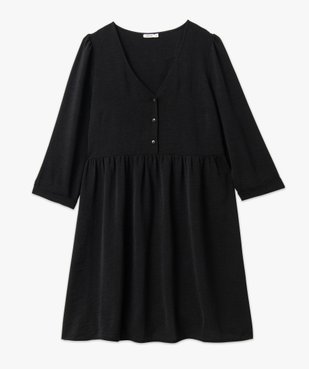 Robe manches 3/4 en crêpe fluide femme vue4 - GEMO(FEMME PAP) - GEMO