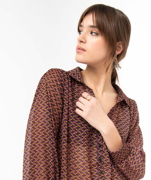 Blouse femme à motifs et rayures scintillantes vue2 - GEMO 4G FEMME - GEMO