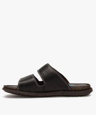 Sandales homme mules dessus et intérieur cuir vue3 - ZEN AIR - GEMO