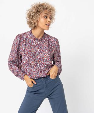 Chemise femme à motifs fleuris et col froncé vue2 - GEMO(FEMME PAP) - GEMO