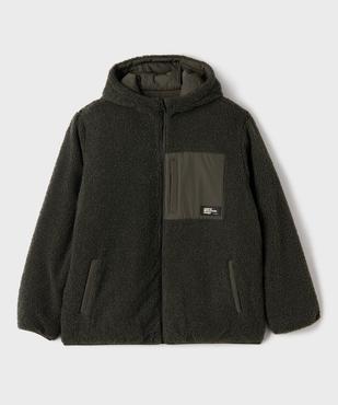 Blouson à capuche réversible avec matière déperlante et sherpa garçon vue1 - GEMO (JUNIOR) - GEMO