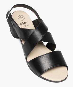 Sandales femme unies à talon et brides en cuir vue5 - GEMO 4G FEMME - GEMO