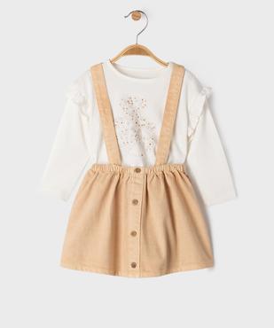 Ensemble 2 pièces bébé fille jupe à bretelles et tee-shirt - LuluCastagnette vue1 - LULU CASTAGNETTE GEMO FOR GOOD - GEMO