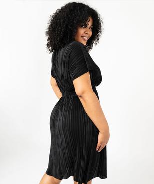 Robe manches courtes en maille plissée femme grande taille vue3 - GEMO (G TAILLE) - GEMO