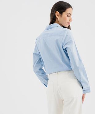 Chemise cintrée en coton extensible femme vue3 - GEMO(FEMME PAP) - GEMO