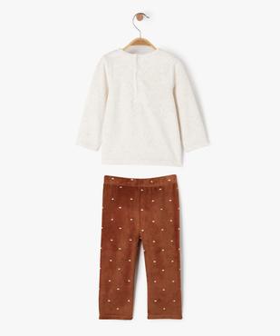 Pyjama en velours 2 pièces avec motif ourson bébé garçon vue4 - GEMO 4G BEBE - GEMO