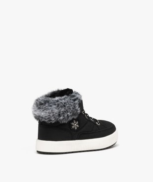 Baskets fille mid-cut unies avec col fourré vue4 - GEMO (ENFANT) - GEMO