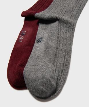 Chaussettes hautes en coton fin torsadé femme (lot de 2) vue2 - GEMO(HOMWR FEM) - GEMO