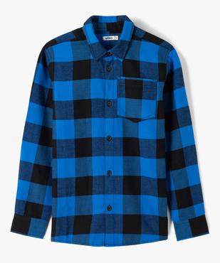 Chemise garçon à manches longues en flanelle vue1 - GEMO (JUNIOR) - GEMO