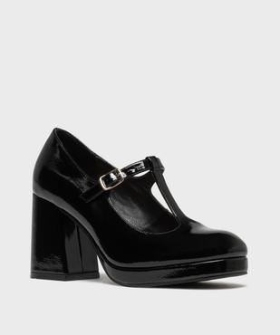 Escarpins Salomé vernis à talon bloc femme - Follow Me vue2 - FOLLOW ME - GEMO