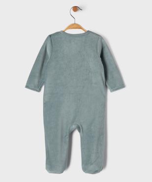 Pyjama en velours à ouverture devant imprimé bébé vue3 - GEMO 4G BEBE - GEMO