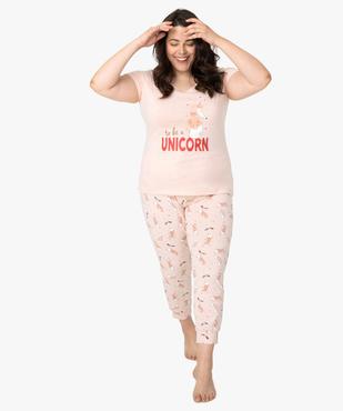 Pyjama femme grande taille avec message humoristique vue5 - GEMO(HOMWR FEM) - GEMO