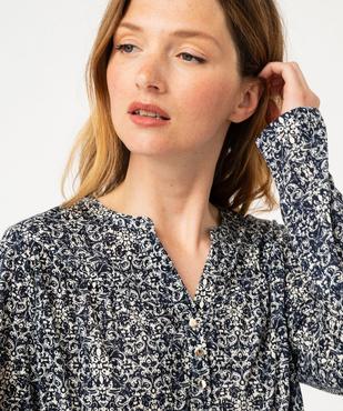 Tee-shirt à manches longues imprimé avec col boutonné femme vue2 - GEMO 4G FEMME - GEMO