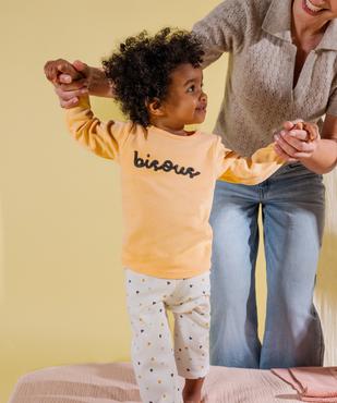 Pyjama 2 pièces bicolore en coton bébé fille vue7 - GEMO 4G BEBE - GEMO