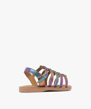 Sandales en cuir forme spartiates irisées fille - Tanéo vue4 - TANEO GEMO FOR GOOD - GEMO