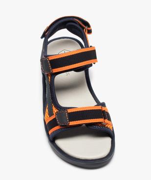 Sandales sport garçon à semelle crantée et détails fluo vue5 - GEMO 4G GARCON - GEMO