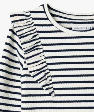 Tee-shirt à manches longues avec volants sur les épaules fille - LuluCastagnette vue2 - LULUCASTAGNETTE - GEMO