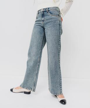 Jean baggy taille haute ajustable fille vue2 - GEMO (JUNIOR) - GEMO