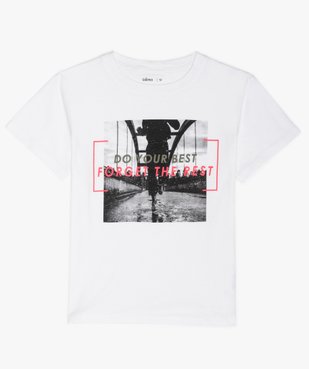 Tee-shirt fille à manches courtes et motifs sur l'avant détails fluo vue1 - GEMO (JUNIOR) - GEMO