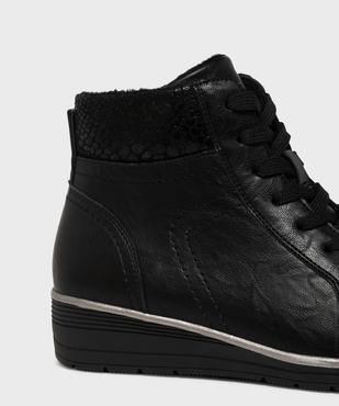 Boots confort avec talon compensé et doublure chaude femme vue6 - HOBIZ - GEMO
