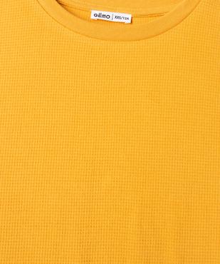 Tee-shirt manches courtes oversize en maille nid d'abeille garçon vue3 - GEMO 4G GARCON - GEMO