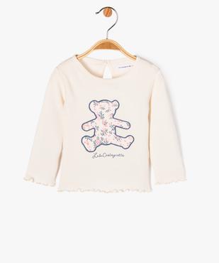 Tee-shirt à manches longues avec motif ourson bébé fille - LuluCastagnette vue1 - LULUCASTAGNETTE - GEMO