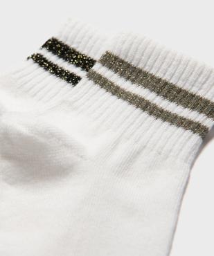 Socquettes avec liserés pailletés sur la tige femme (lot de 2) vue2 - GEMO(HOMWR FEM) - GEMO