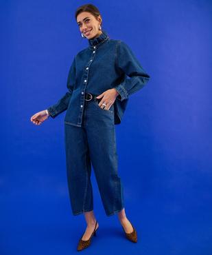 Surchemise en jean à col victorien femme vue6 - GEMO 4G FEMME - GEMO