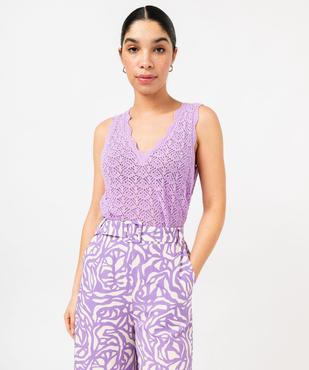 Débardeur sans manches en crochet femme vue2 - GEMO(FEMME PAP) - GEMO