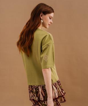 Tee-shirt manches courtes oversize en jersey épais femme vue3 - GEMO(FEMME PAP) - GEMO